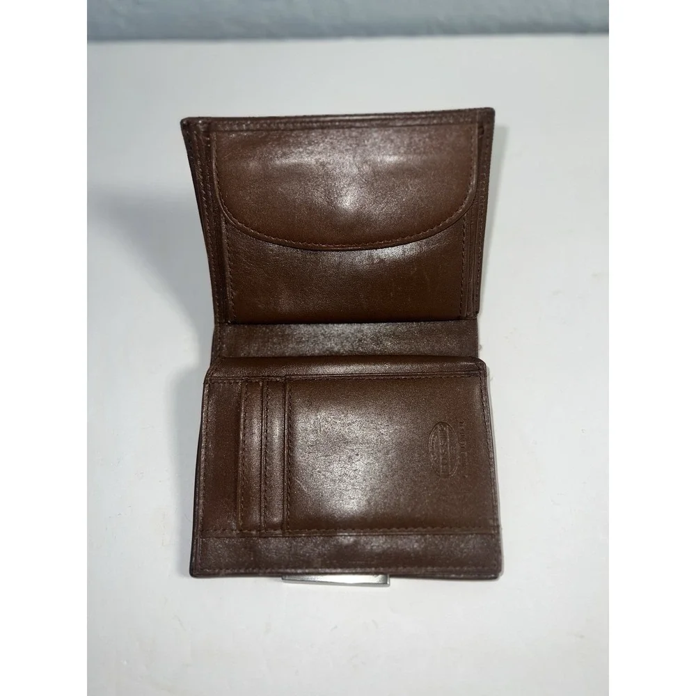 Fossil Mens Credit Card‎ Holder Wallet Brown Leather Bifold
